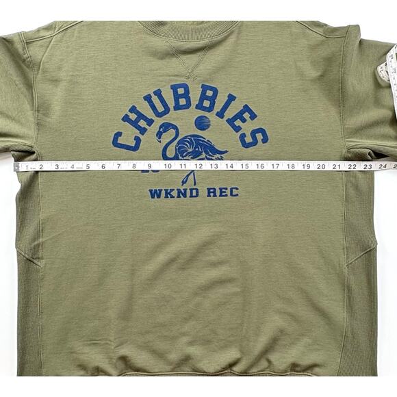 Chubbies The Moss Soft Terry Crewneck Sweater Size Large Pullover Flamingo NEW - Picture 13 of 14